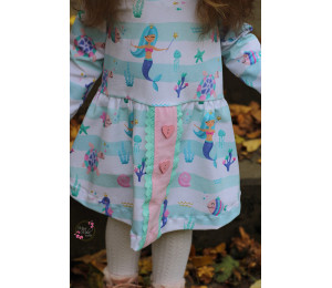 Jersey - Little happy Mermaid pastell mint gestreift